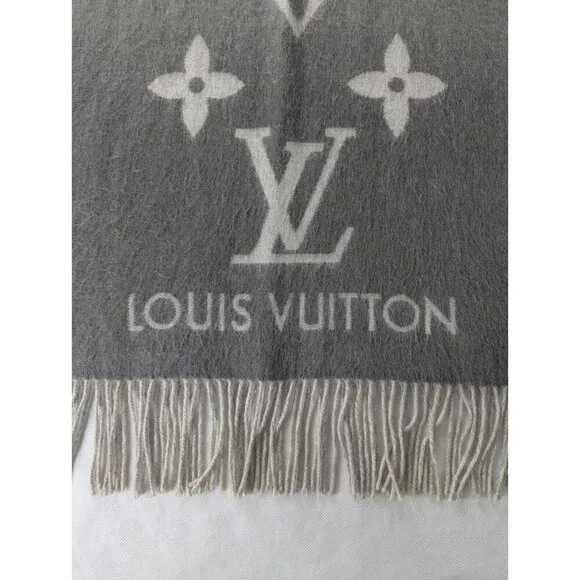 Louis Vuitton LV Logo Reykjavik Scarf Gradients 100%Cashmere Made in Italy - Picture 4 of 11
